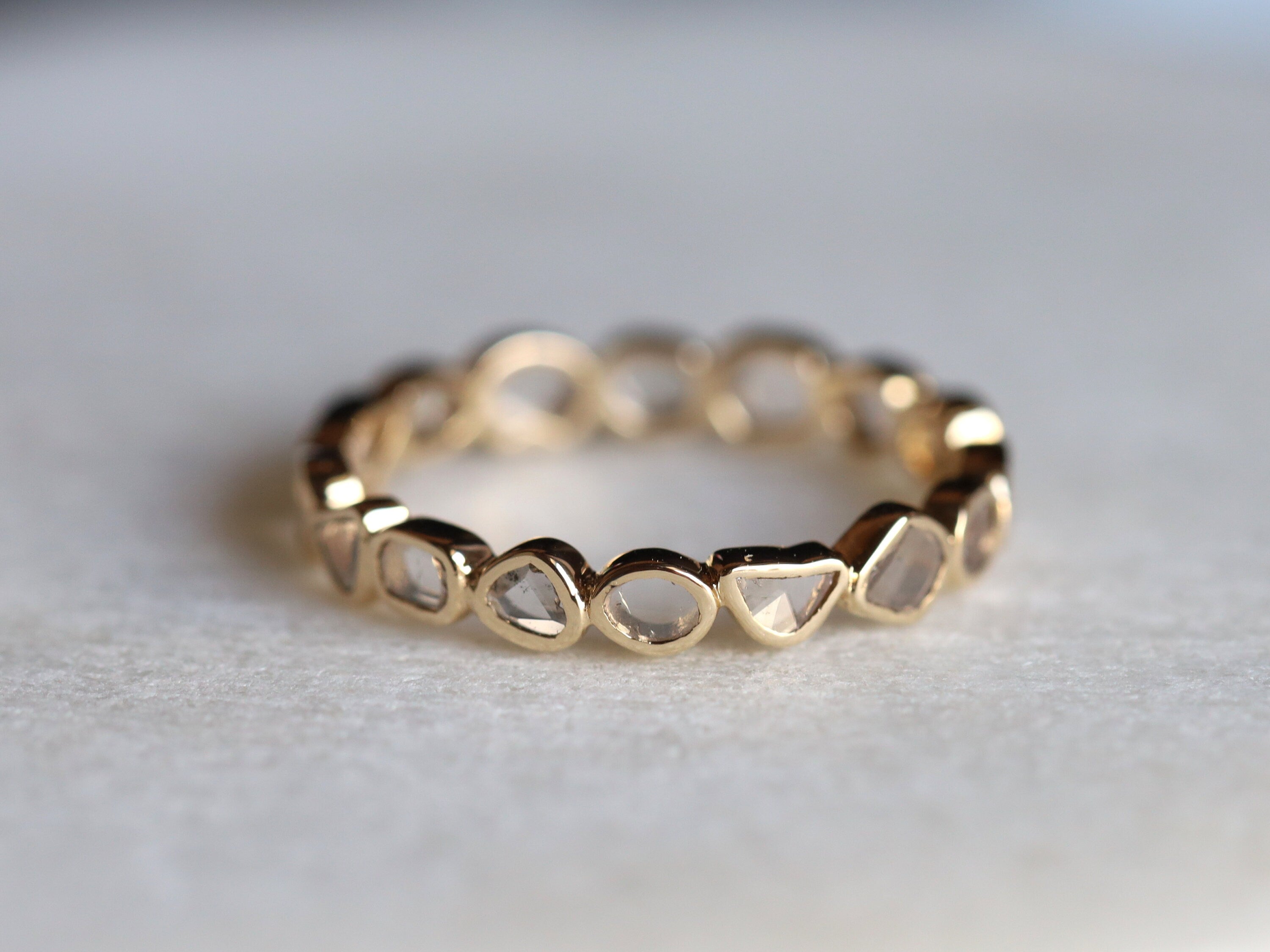 Diamond Wedding Band | Polki Ring | Sliced Diamond Eternity Wedding Band | Unique Polki Eternity Ring -