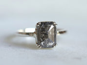 2 Carat Solitaire Gray Diamond Ring | Salt and Pepper Diamond Engagement Ring -