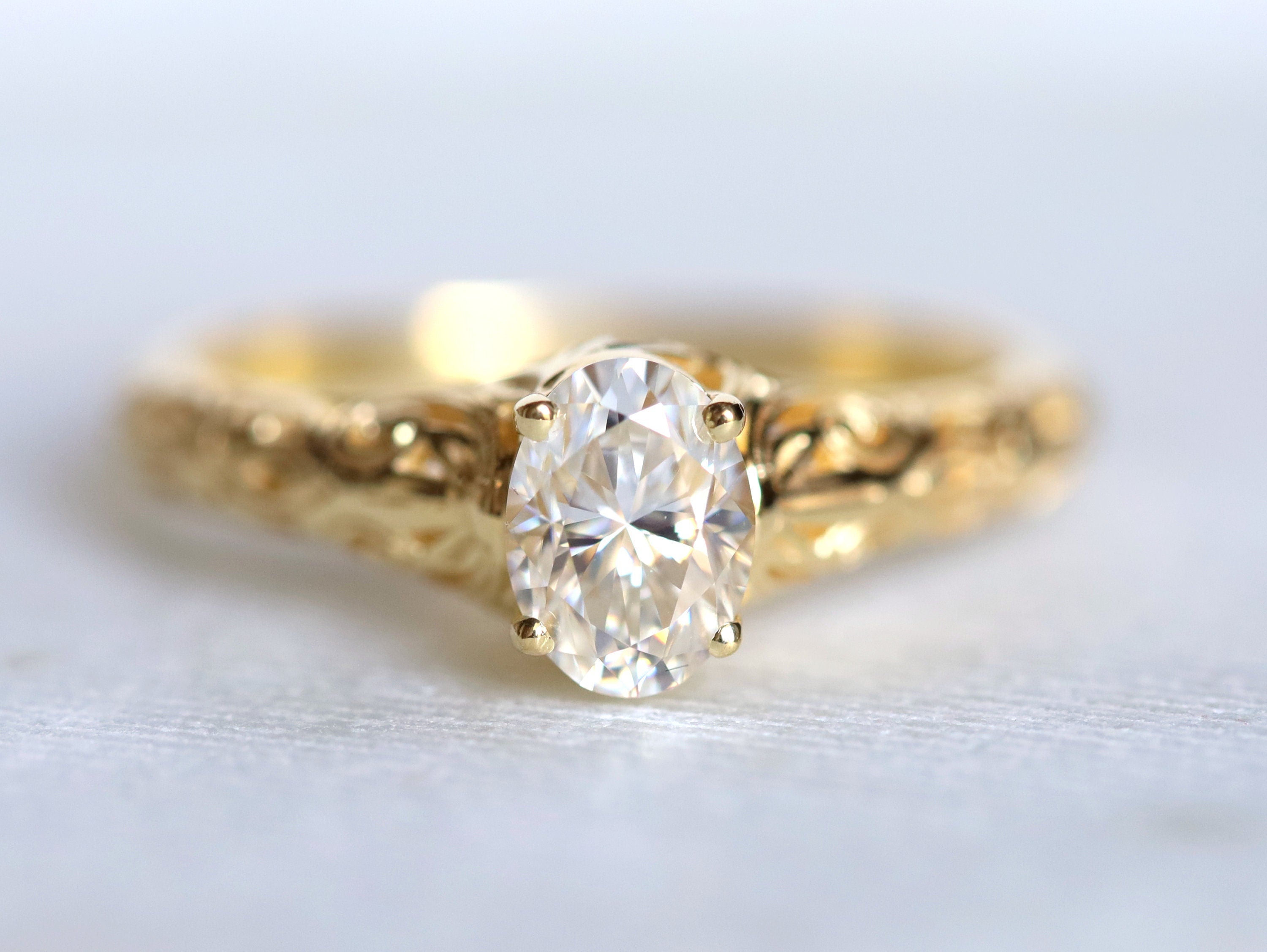 GIA Certified Diamond Ring | Filigree Solitaire Engagement Ring | Anniversary Gift -