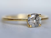 Salt and Pepper Diamond Engagement Ring | Celestial Diamond Solitaire Ring -