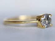 Salt and Pepper Diamond Engagement Ring | Celestial Diamond Solitaire Ring -
