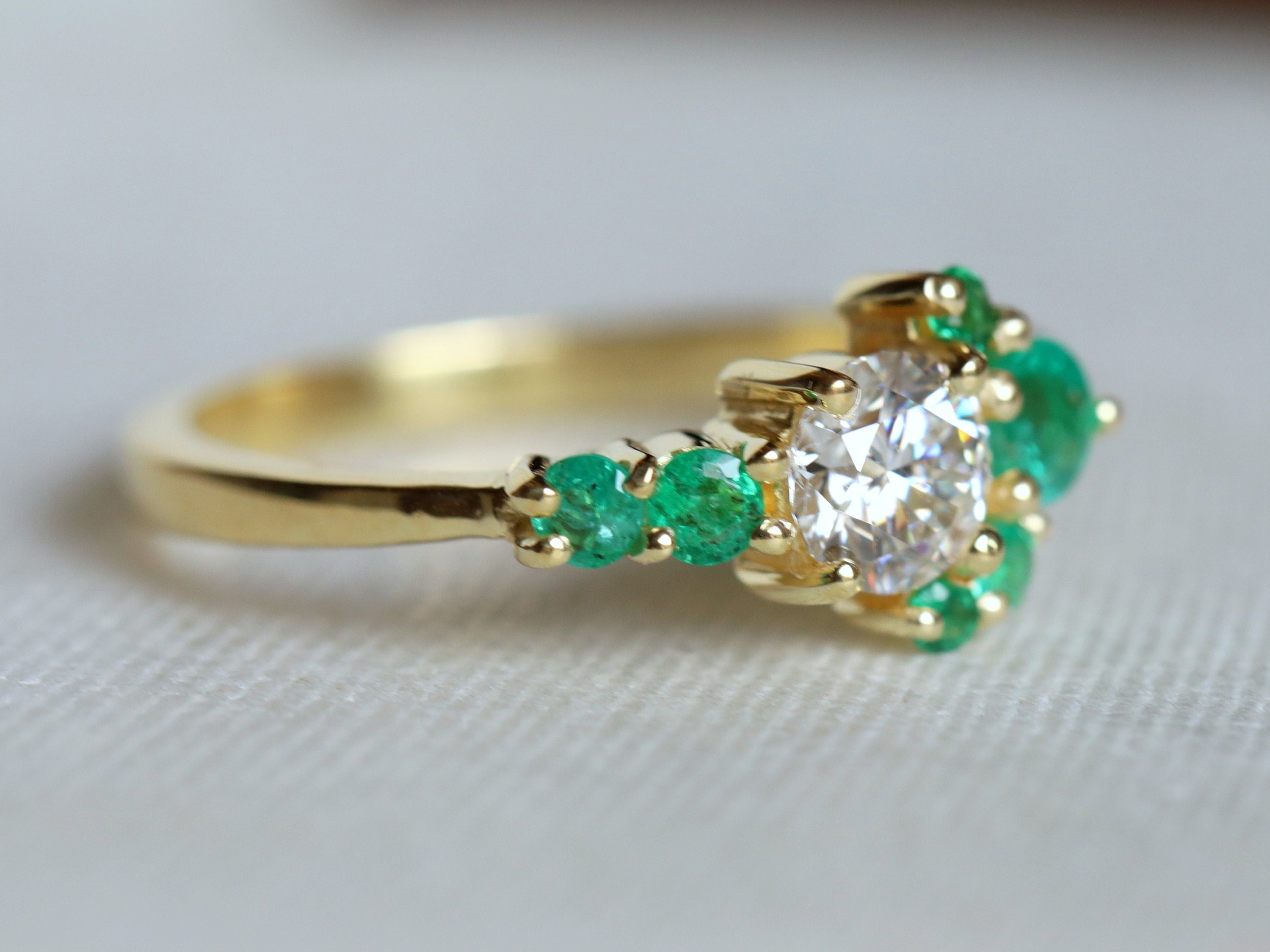Opal Stacking Ring | Dainty Australian Fire Opal Ring | Rose Cut Diamond Ring -