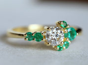 Opal Stacking Ring | Dainty Australian Fire Opal Ring | Rose Cut Diamond Ring -