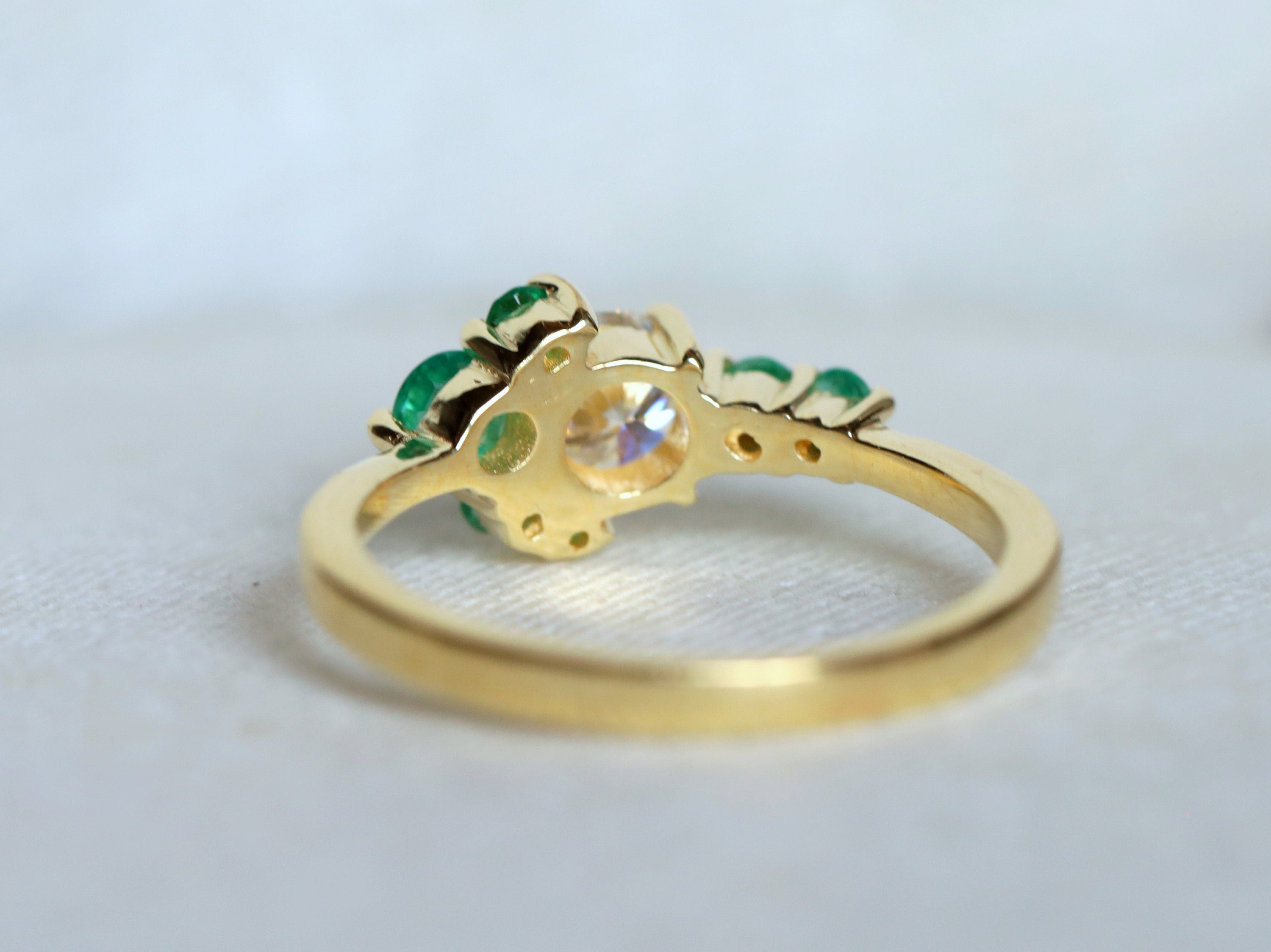Opal Stacking Ring | Dainty Australian Fire Opal Ring | Rose Cut Diamond Ring -