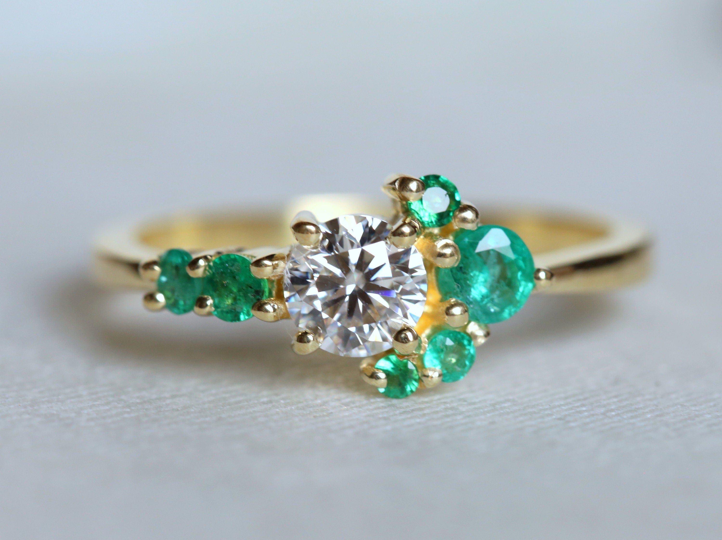 Opal Stacking Ring | Dainty Australian Fire Opal Ring | Rose Cut Diamond Ring -