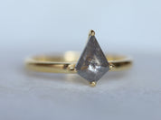 Kite Salt and Pepper Diamond Engagement Ring | Rose Cut | 0.75 Carat Diamond -