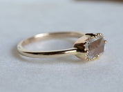 Rose Cut Diamond Engagement Ring | White Diamond Promise Ring | Anniversary Gift -