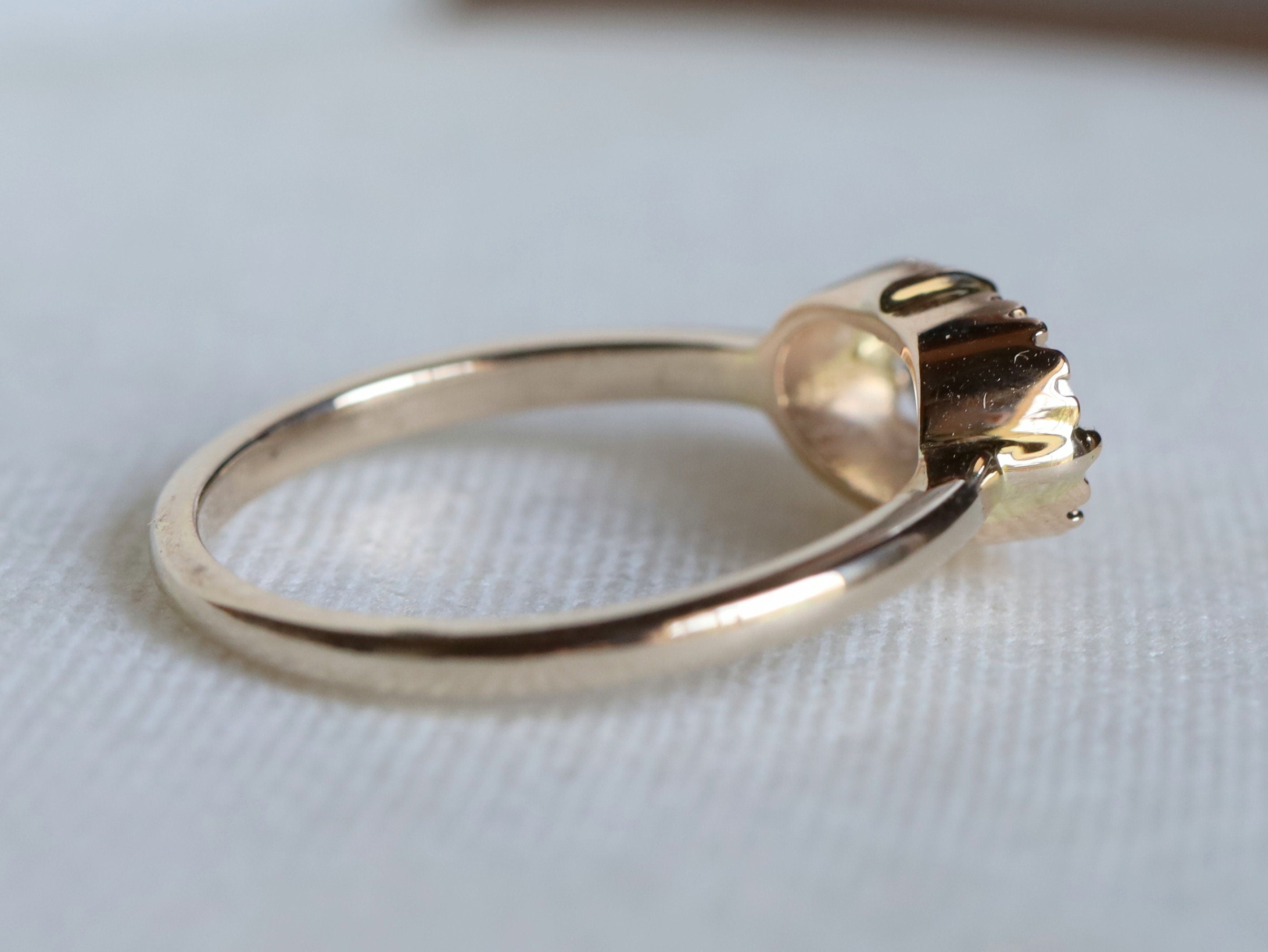 Rose Cut Diamond Engagement Ring | White Diamond Promise Ring | Anniversary Gift -