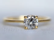 Salt and Pepper Diamond Engagement Ring | Celestial Diamond Solitaire Ring -