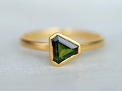 Fancy Green Tourmaline Stacking Ring | Candy Tourmaline Engagement Ring -