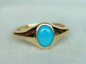 Arizona Turquoise Signet Ring | Gold & Silver | Statement Ring | Father's Day Gift -