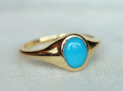 Arizona Turquoise Signet Ring | Gold & Silver | Statement Ring | Father's Day Gift -