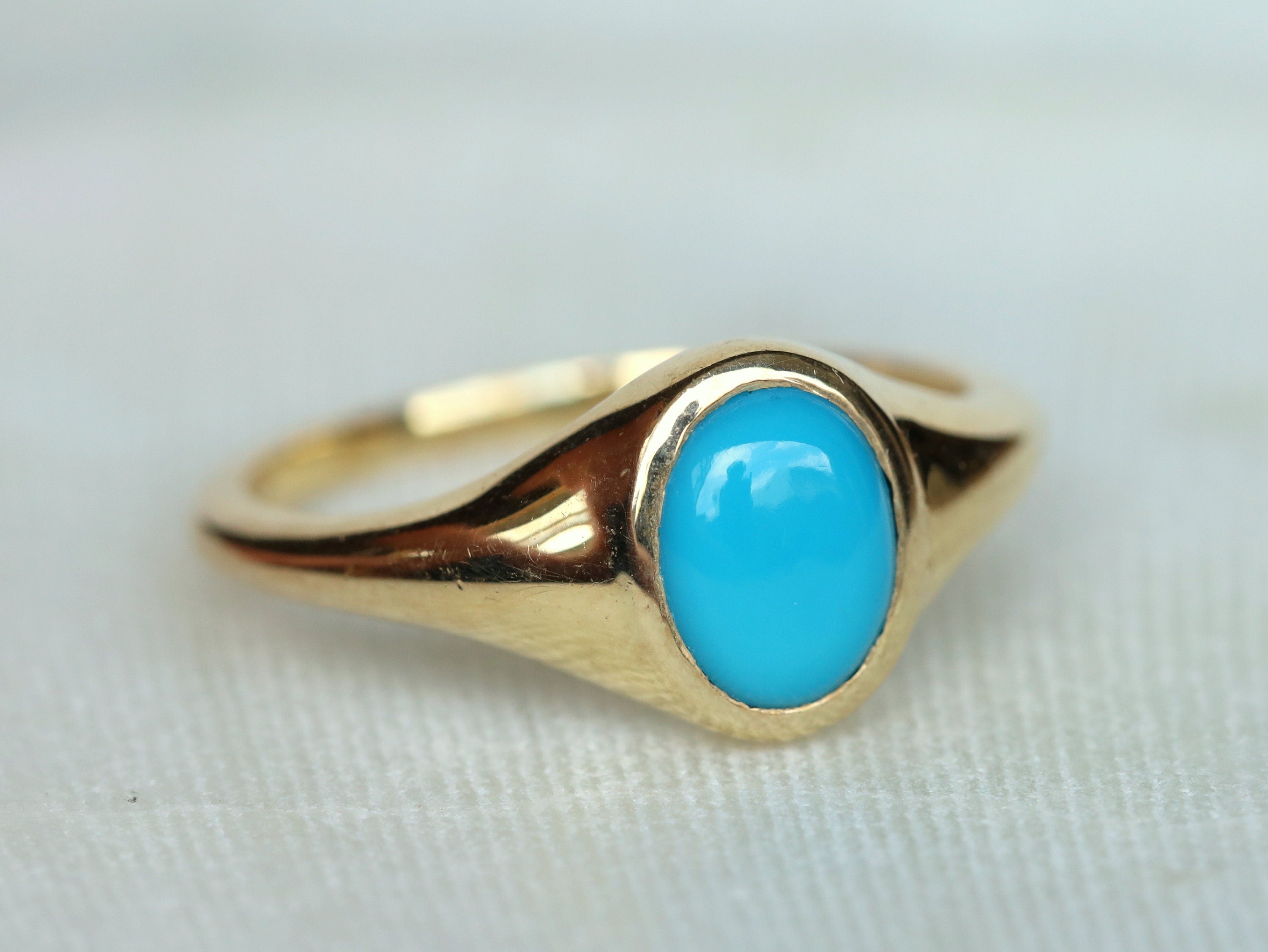 Arizona Turquoise Signet Ring | Gold & Silver | Statement Ring | Father's Day Gift -