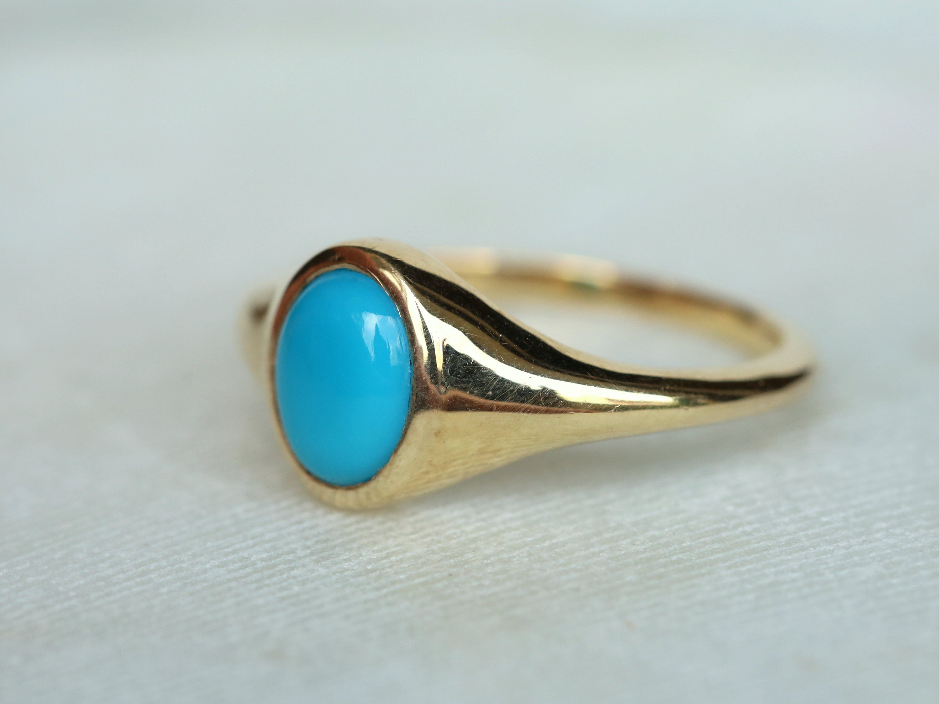 Arizona Turquoise Signet Ring | Gold & Silver | Statement Ring | Father's Day Gift -