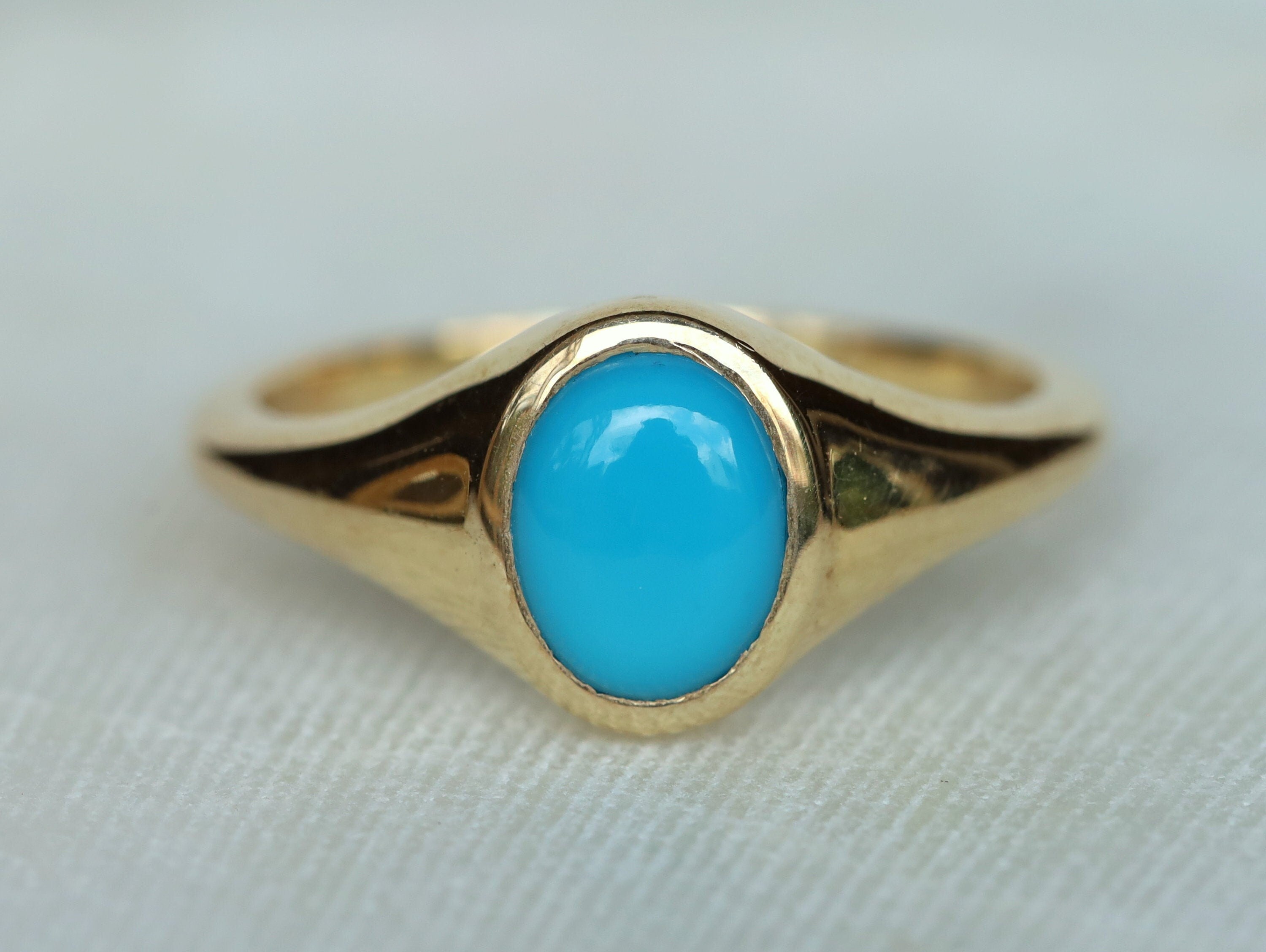 Arizona Turquoise Signet Ring | Gold & Silver | Statement Ring | Father's Day Gift -