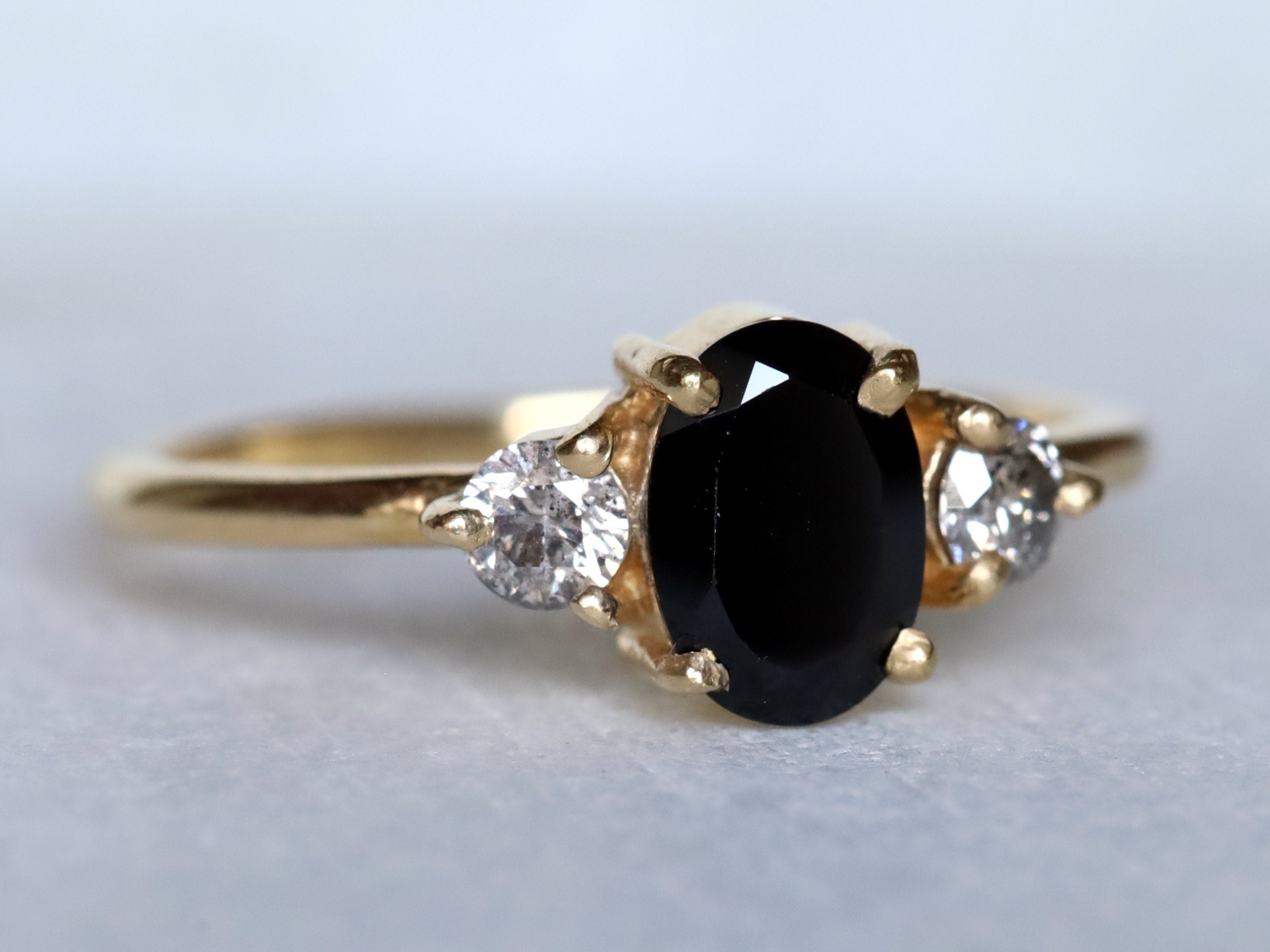 Black Diamond Ring | Salt & Pepper | Gold Black Diamond | 1 Carat Engagement Ring -