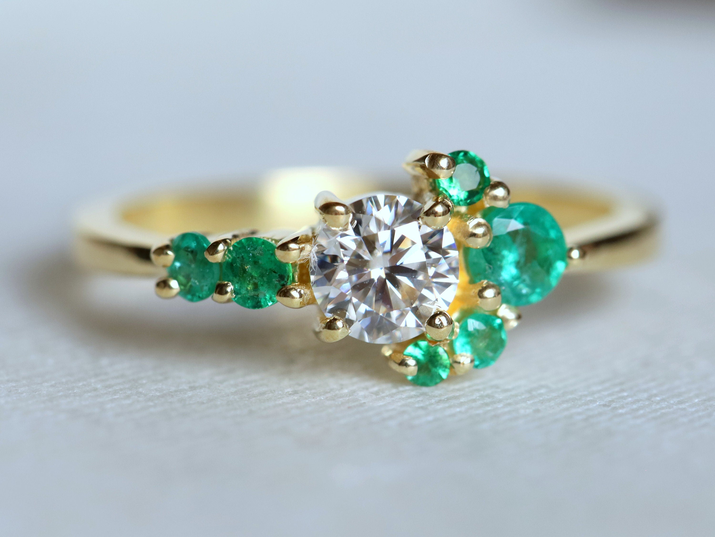 Opal Stacking Ring | Dainty Australian Fire Opal Ring | Rose Cut Diamond Ring -