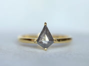 Kite Salt and Pepper Diamond Engagement Ring | Rose Cut | 0.75 Carat Diamond -