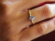 Kite Salt and Pepper Diamond Engagement Ring | Rose Cut | 0.75 Carat Diamond -