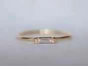 Diamond Baguette Ring | Gold & Diamond Stacking Ring | Dainty Everyday Ring -