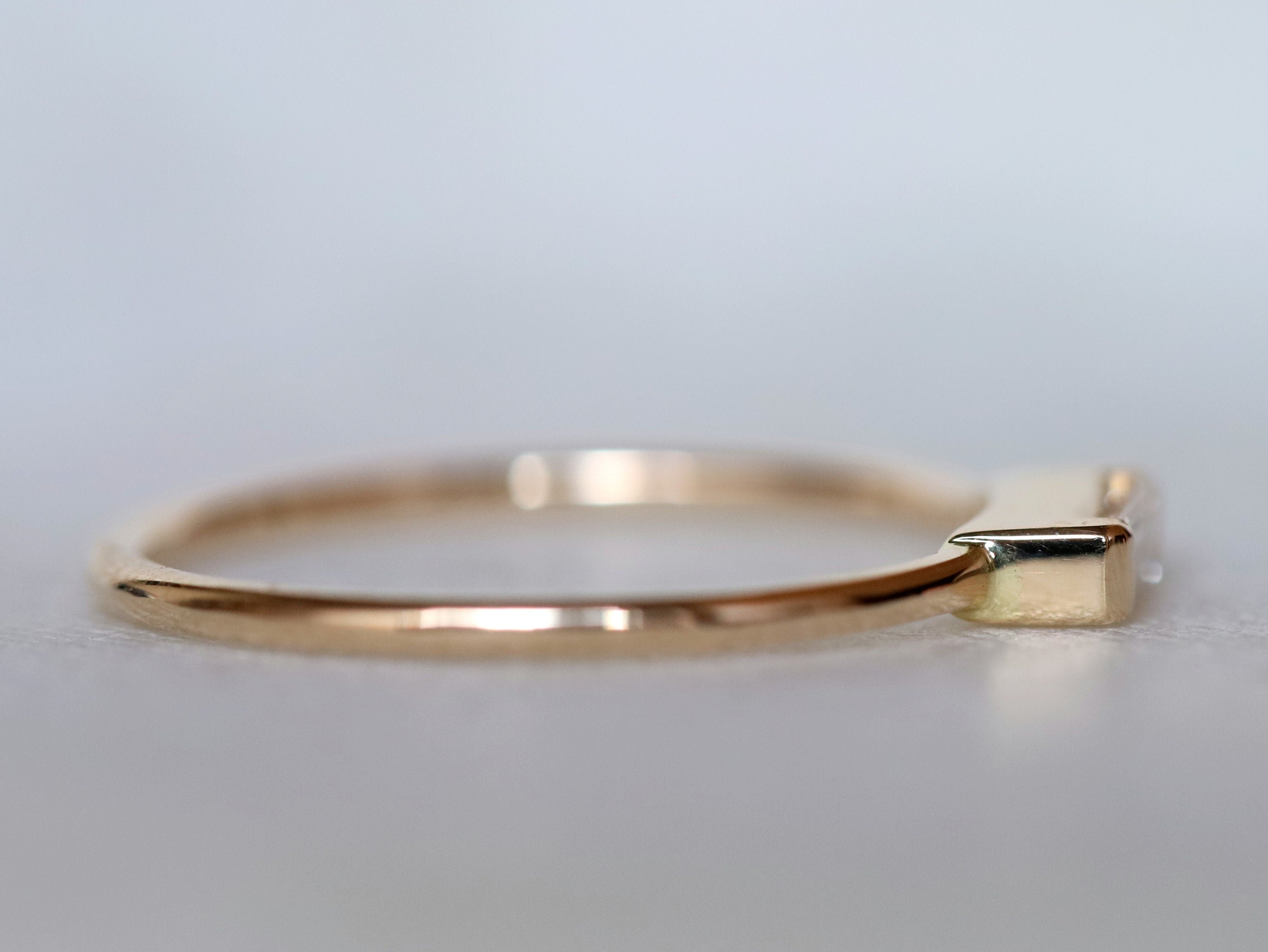Diamond Baguette Ring | Gold & Diamond Stacking Ring | Dainty Everyday Ring -