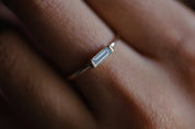 Diamond Baguette Ring | Gold & Diamond Stacking Ring | Dainty Everyday Ring -