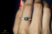 Moss Agate Engagement Ring | Large Moss Agate Solitaire Ring | Anniversary Promise Ring -