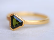 Fancy Green Tourmaline Stacking Ring | Candy Tourmaline Engagement Ring -