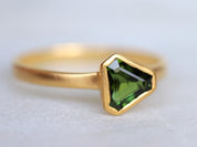 Fancy Green Tourmaline Stacking Ring | Candy Tourmaline Engagement Ring -