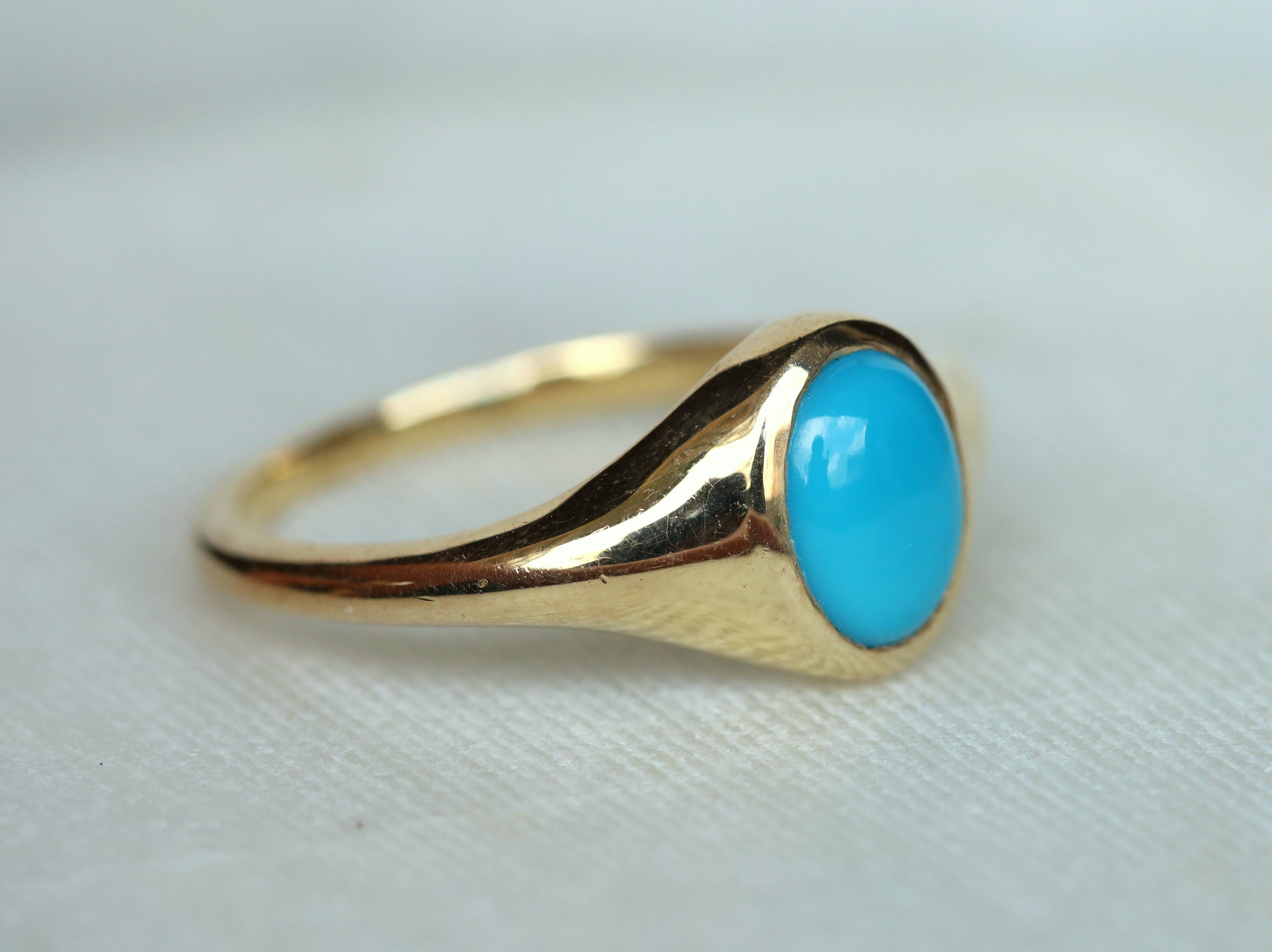 Arizona Turquoise Signet Ring | Gold & Silver | Statement Ring | Father's Day Gift -