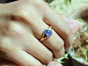 Tanzanite Signet Ring | Solid Gold & Silver Statement Ring | Bold Gemstone Jewelry -