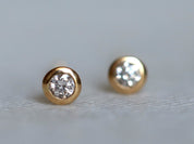 Diamond Stud Earrings | 9k/14k/18k Round Diamond Studs | Gold Diamond Earrings for Everyday -