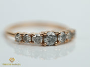 Gray Diamond Ring | Salt & Pepper Diamond Wedding Ring | Large Diamond Wedding Band -