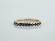 Half Eternity Blue Sapphire Wedding Ring | 2mm Sapphire Wedding Band | Pink Sapphire Wedding Ring -