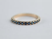 Half Eternity Blue Sapphire Wedding Ring | 2mm Sapphire Wedding Band | Pink Sapphire Wedding Ring -