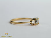 Salt and Pepper Diamond Engagement Ring | Three Stone Gray Diamond Ring -