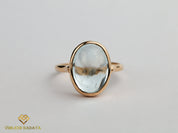 Aquamarine Engagement Ring | Statement 15ct Aquamarine Ring | Bezel Set in Solid Gold -