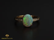 Tourmaline Engagement Ring | Watermelon Bicolor Tourmaline Baguette Ring | Diamond Tourmaline Ring -