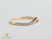 Chevron Wedding Ring | Diamond Nesting Band | Stackable Wedding Ring -