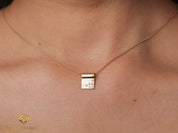 Unique Dainty Diamond Necklace | Gold Diamond Necklace | Birthday Gift Jewelry for Her -