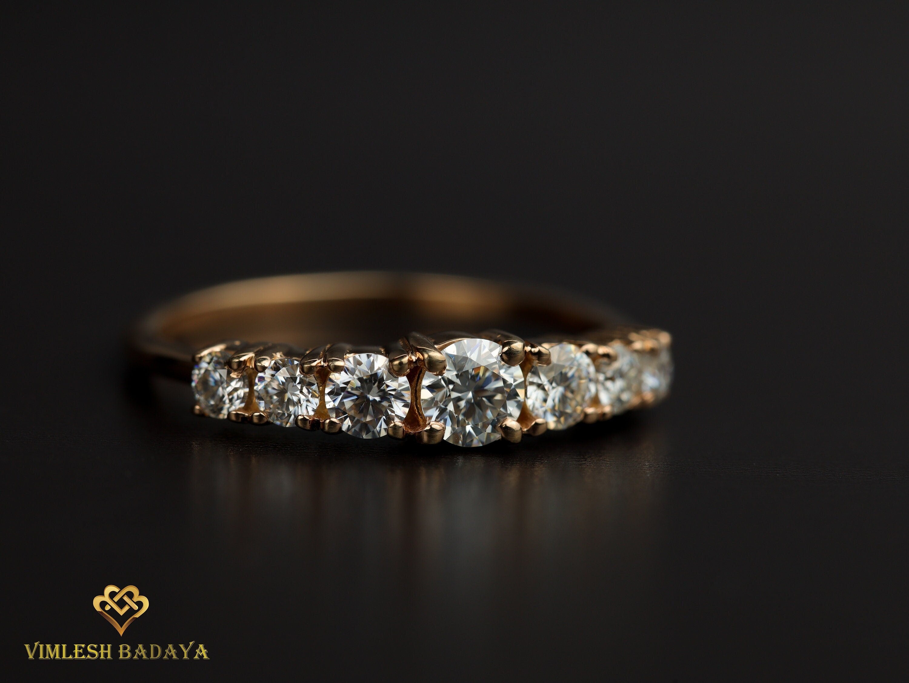 7 Stone GIA Diamond Engagement Ring | Certified Diamond Wedding Ring | Anniversary Gift -