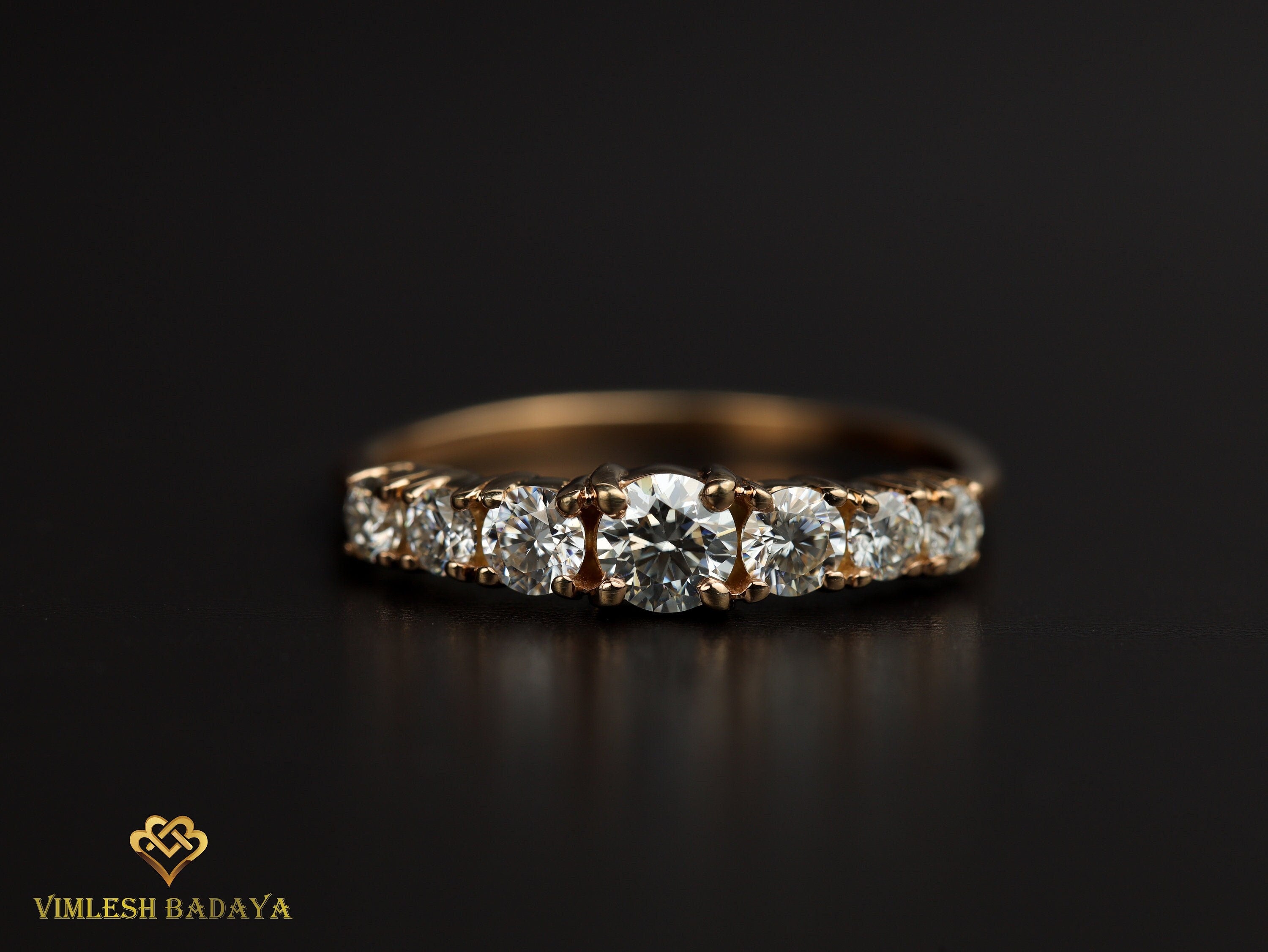 7 Stone GIA Diamond Engagement Ring | Certified Diamond Wedding Ring | Anniversary Gift -