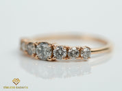 Gray Diamond Ring | Salt & Pepper Diamond Wedding Ring | Large Diamond Wedding Band -