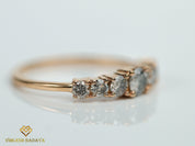Gray Diamond Ring | Salt & Pepper Diamond Wedding Ring | Large Diamond Wedding Band -