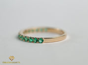Emerald Wedding Band | 2mm Emerald Eternity Ring -