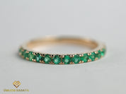 Emerald Wedding Band | 2mm Emerald Eternity Ring -