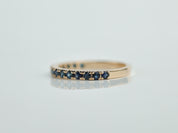 Half Eternity Blue Sapphire Wedding Ring | 2mm Sapphire Wedding Band | Pink Sapphire Wedding Ring -