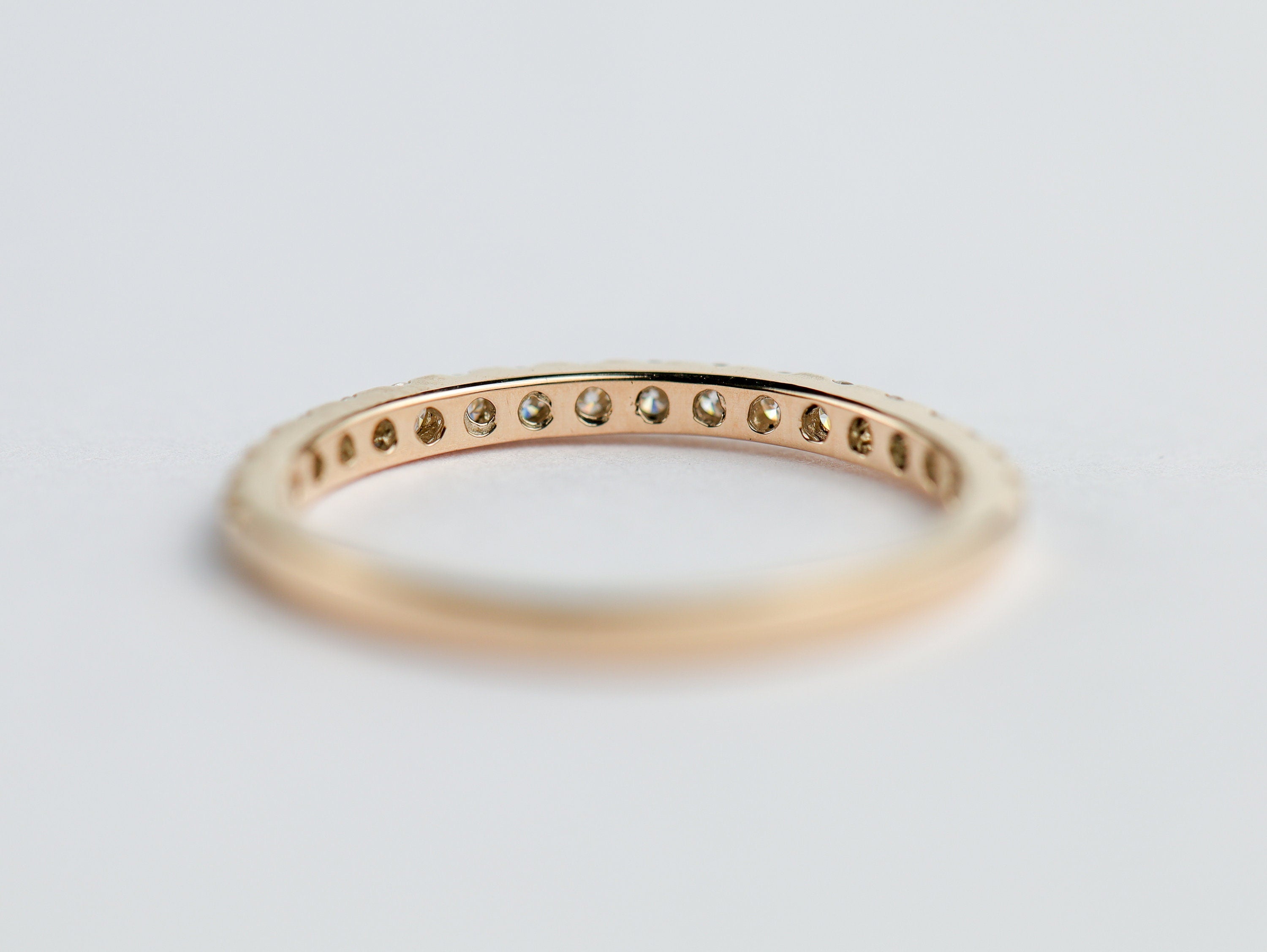 Half Eternity Blue Sapphire Wedding Ring | 2mm Sapphire Wedding Band | Pink Sapphire Wedding Ring -