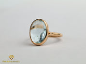 Aquamarine Engagement Ring | Statement 15ct Aquamarine Ring | Bezel Set in Solid Gold -