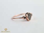 Rough Diamond Three-Stone Ring | Black Diamond Engagement Ring | 2-Carat Raw Stone Jewelry -